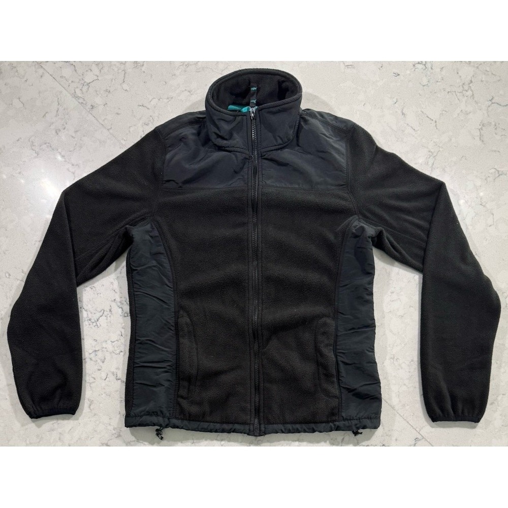 Aéropostale Jacket Womens Medium Black Fleece Full Zip Casual Chic Y2K Nostalgia